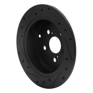 Pontiac Vibe Brake Rotor (1) - Rear Right - R1 Concepts - Drilled & Slotted - Black - `00-`10
